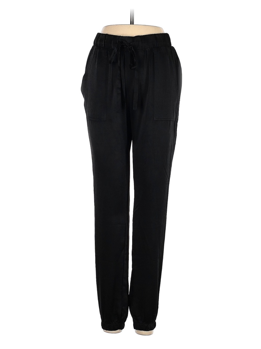 Have Black Drawstring Jogger Pants with Front Patch Pockets